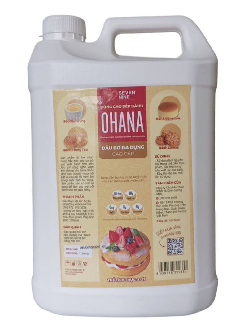 Can Dầu Bơ Đa Dụng OHana (5 lít)